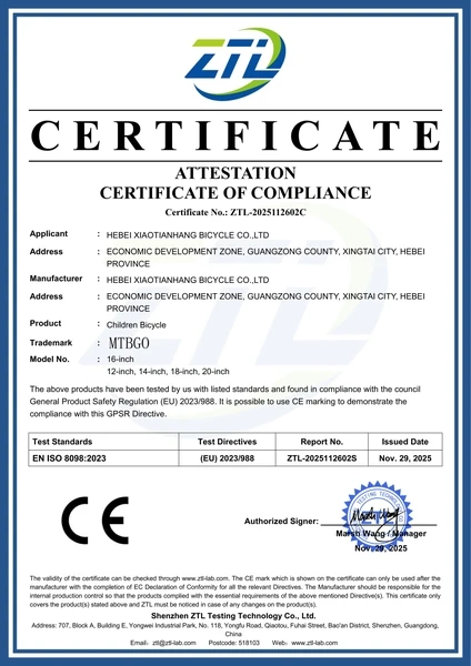 CE Certificate of Conformity